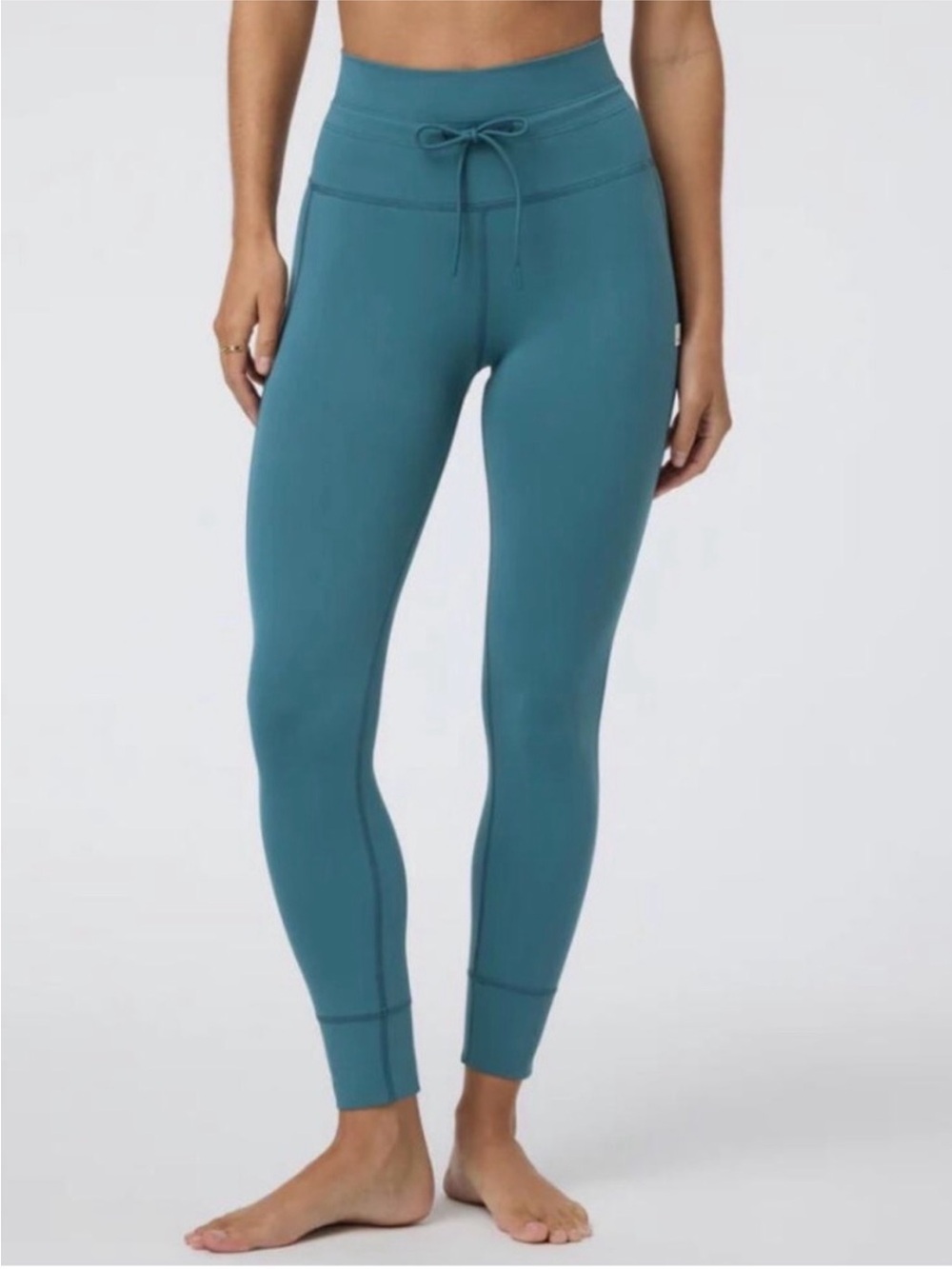 Vuori Daily Legging High-Rise Teal Drawstring Workout Pants M